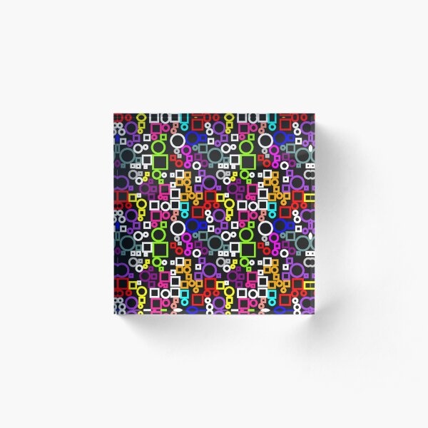 Happy Circles and Squares Acrylic Block