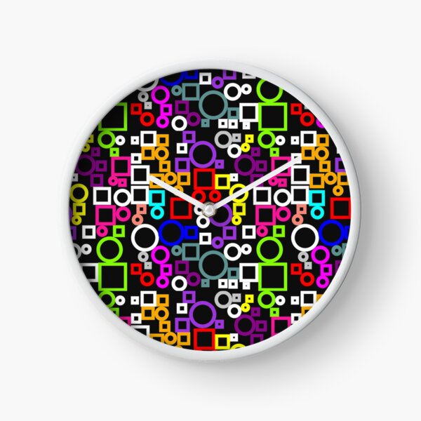 Happy Circles and Squares Clock