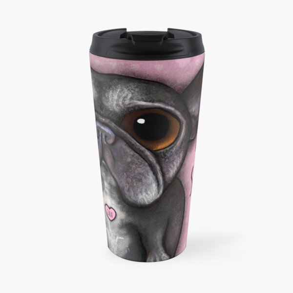 Black Franch bulldog Travel Mug