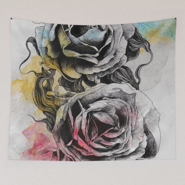 Item preview, Floral Series: Rosa Chinensis (realistic roses drawing) designed and sold by Marco Paludet.