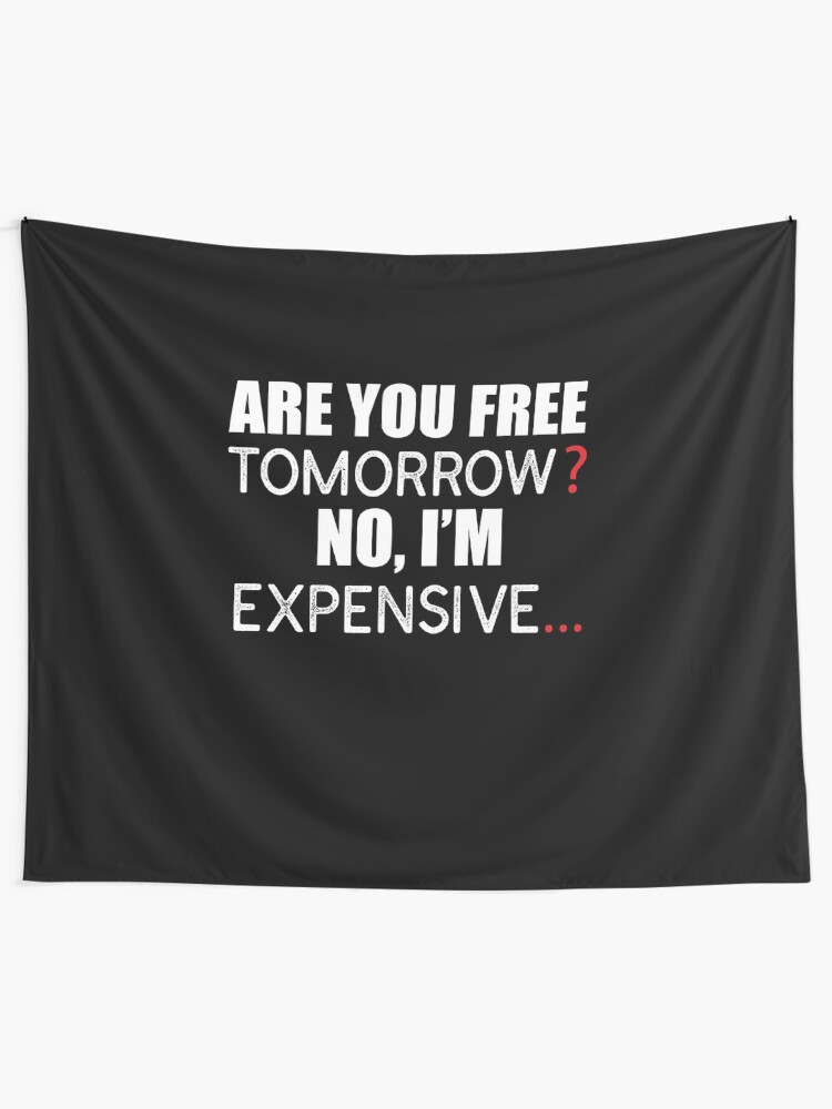 Are You Free Tomorrow No I M Expensive Tapestry By Katemarc Redbubble