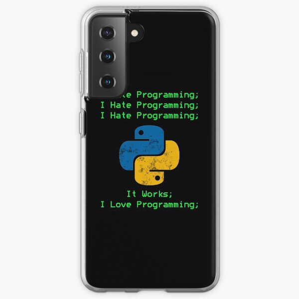 Python I Hate Programming Terminal Design I Love Programming Funny Developer Sticker Mask Samsung Galaxy Soft Case