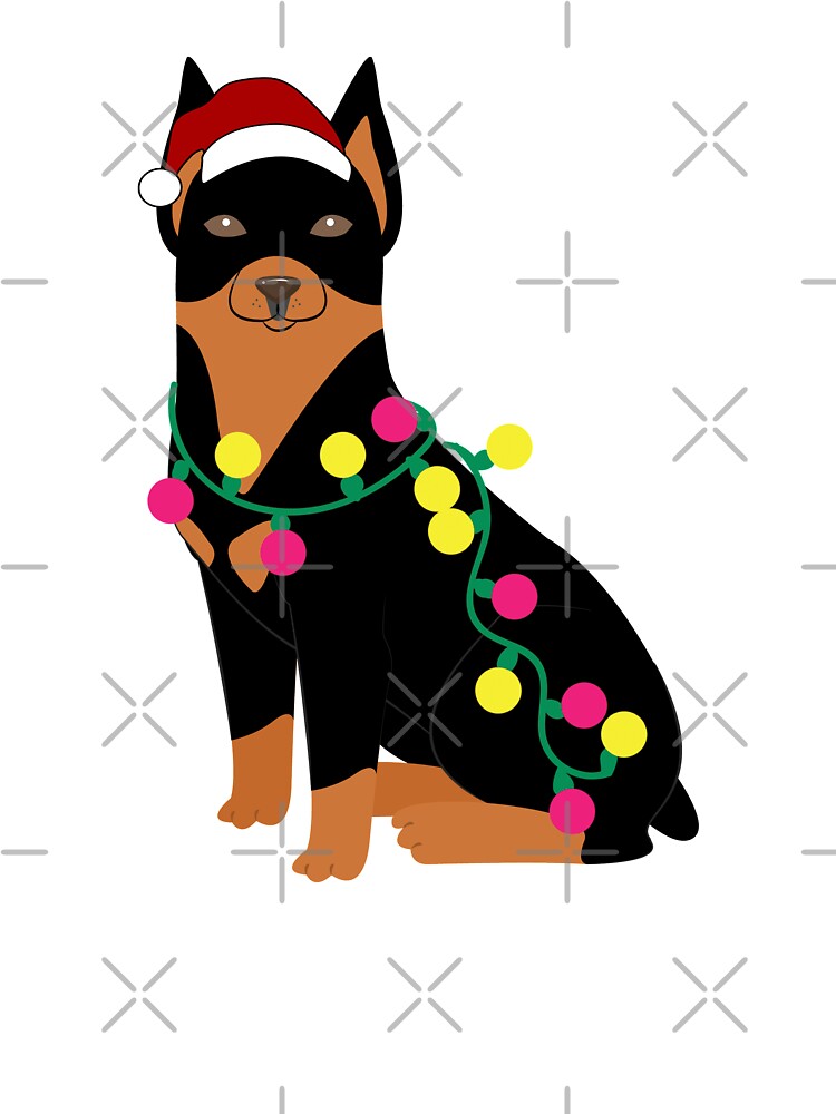 Christmas Doberman Pinscher Santa Dog Holiday Baby One Piece By Thepawster Redbubble