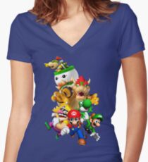 Mario 64 Women's Fitted V-Neck T-Shirt
