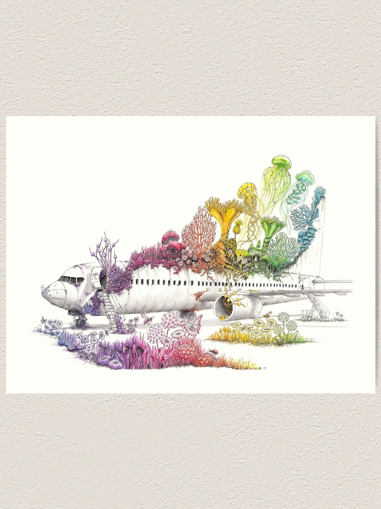 Alternate view of Long Landed - Plane Painting - Rainbow Nature Art Print