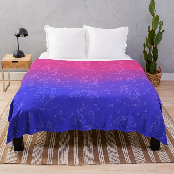 Item preview, I’m fabulous! Bi pride unicorns pattern flag - watercolor  designed and sold by Chiara Filincieri.