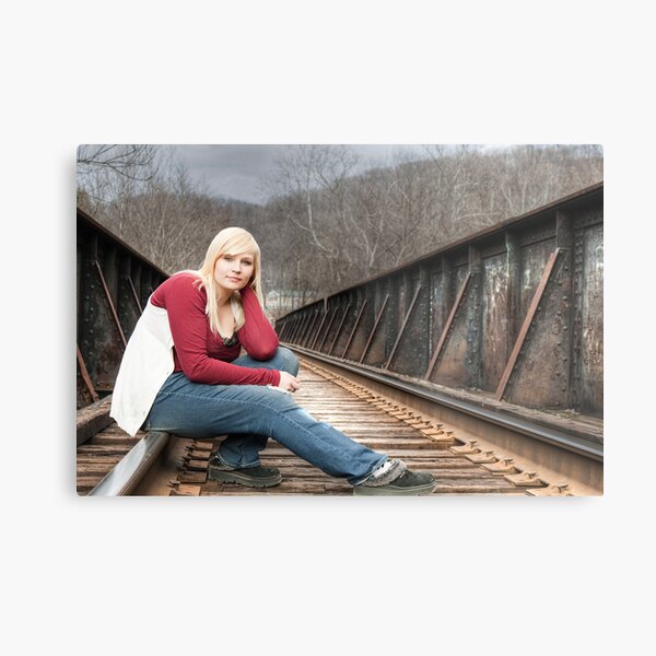 Samone On The Tracks Metal Print
