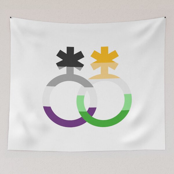 Item preview, nblnb & ace, interlocking symbols with asexual and enbian flags designed and sold by Skyler Orion X.