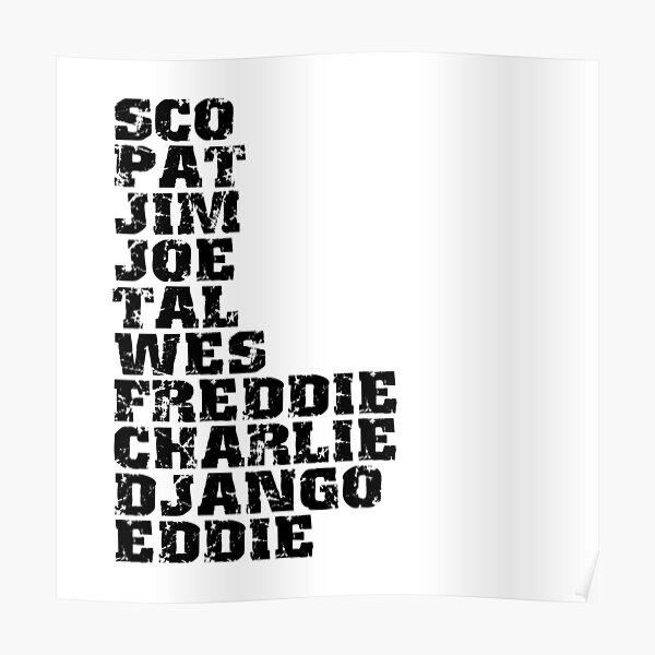 Famous Influential Jazz Guitar Players List Poster