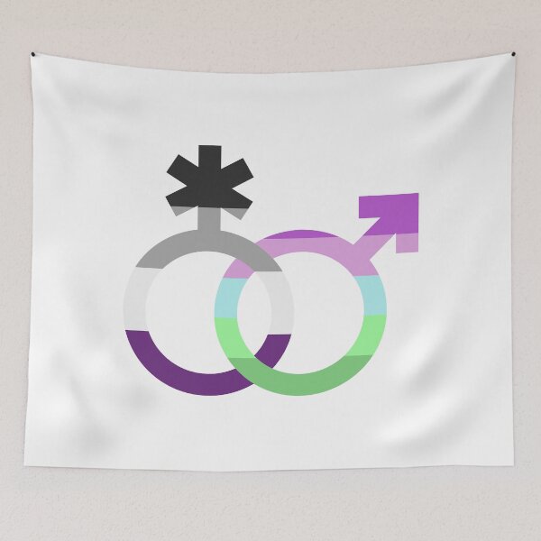 Item preview, nblm & ace, interlocking symbols with asexual and toric flags designed and sold by Skyler Orion X.
