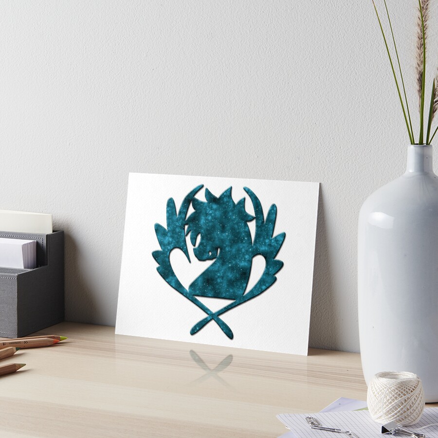 Fairy Tail Blue Pegasus Guild Logo Galaxy Design Art Board Print By Kamurata Redbubble