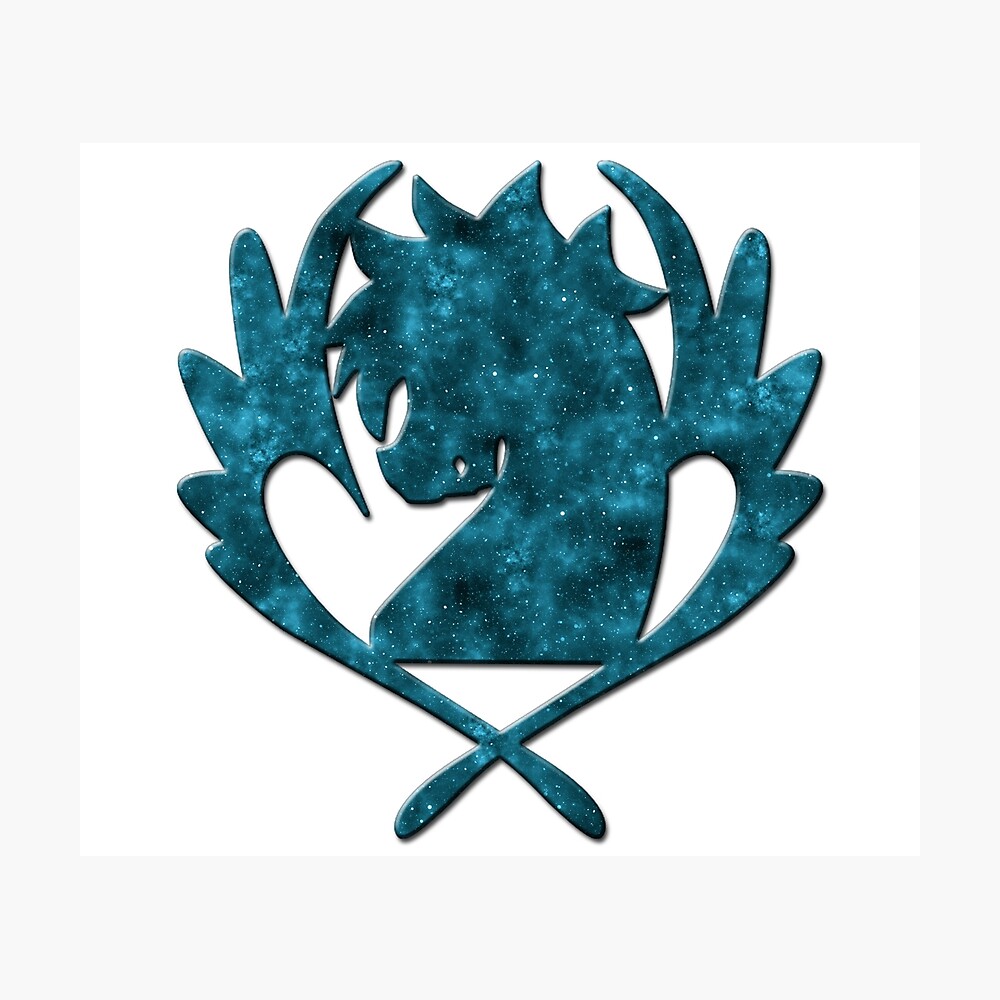 Poster Fairy Tail Logo De La Guilde Blue Pegasus Galaxy Design Par Kamurata Redbubble