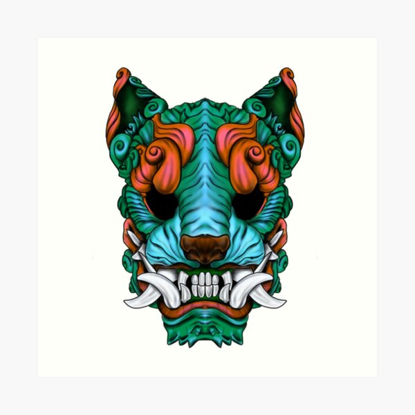 Turquoise sea Foo Dog Art Print