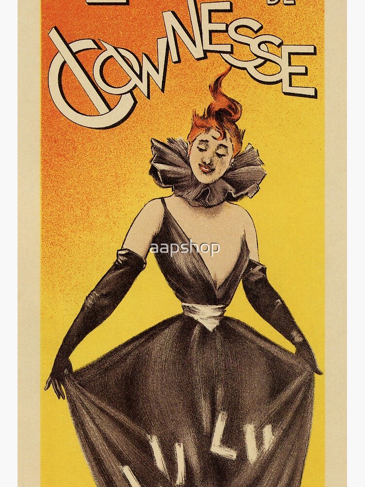 Vintage French female clown act vertical banner ad