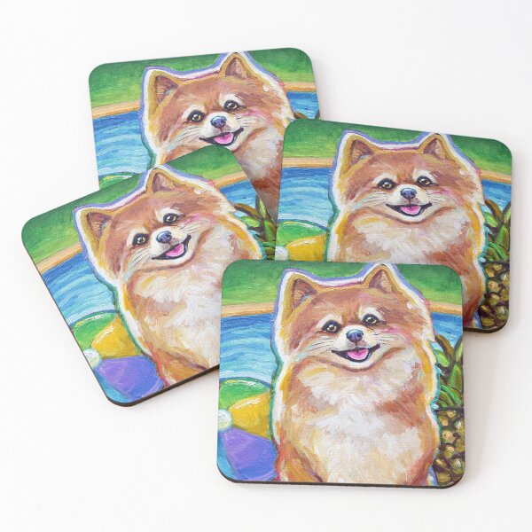 Item preview, Super Cute Poolside Pomeranian by Robert Phelps designed and sold by RobertPhelpsArt.