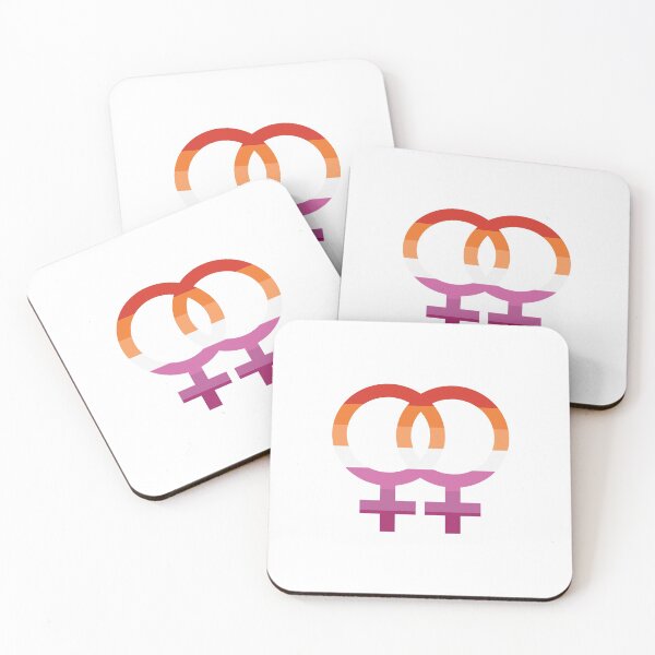 Item preview, wlw, interlocking symbols with orange lesbian flag designed and sold by Skyler Orion X.