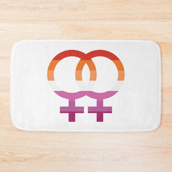 Item preview, wlw, interlocking symbols with orange lesbian flag designed and sold by Skyler Orion X.