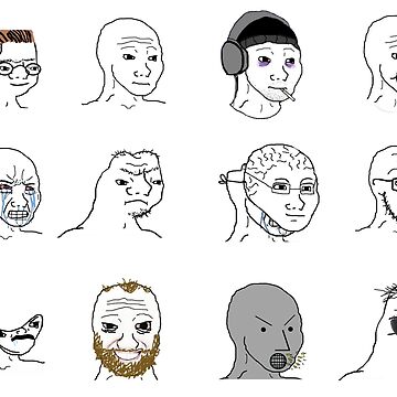 Wojak Face Meme Template SVG PNG Cricut File Layered Cut, 50% OFF