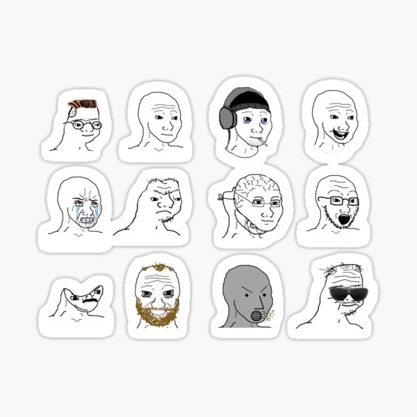 Doomer Wojak Meme Sticker Bundle Meme Sticker Vinyl 