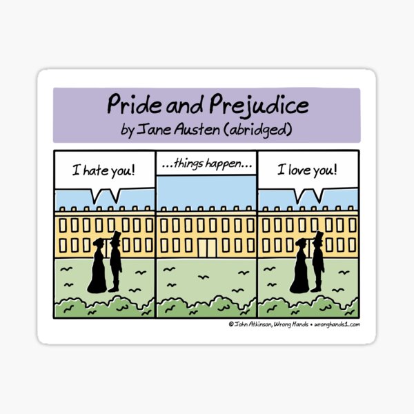 Vista previa del artículo con la obra «Orgullo y prejuicio (abreviado)», diseñado y vendido por WrongHands.