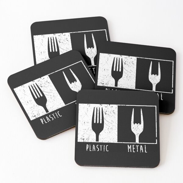 Item preview, Plastic Vs Metal Fork Heavy Metal Quote designed and sold by Ikaroots.
