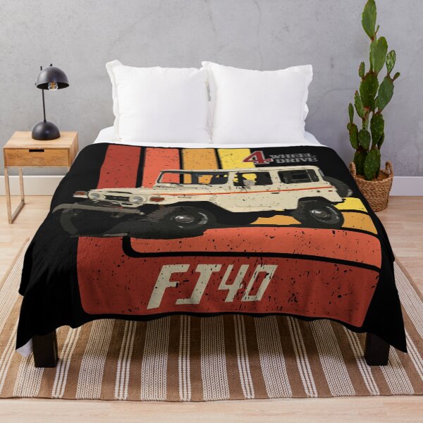 Retro Toyota Land Cruiser FJ40 Throw Blanket