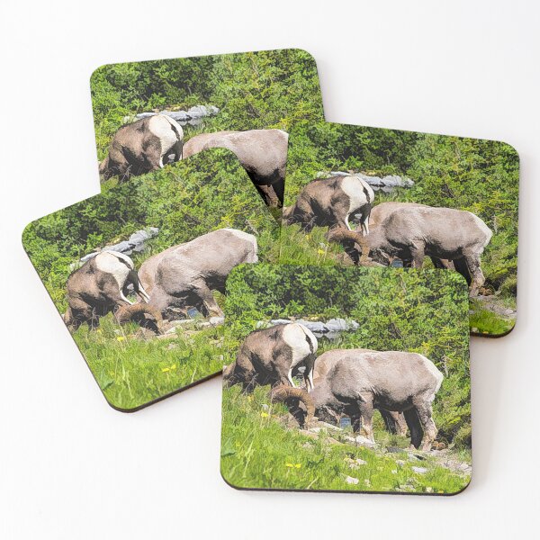 Item preview, Rams grazing in the mountains. designed and sold by CanadianWild418.