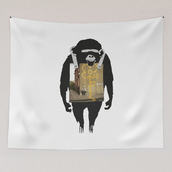 Item preview, Banksy - Chimpanzee Yellow Flower designed and sold by RafikCreations.