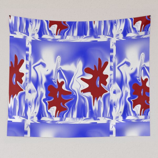 Item preview, Two blooms on blue designed and sold by Tiia Vissak.