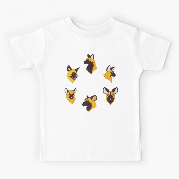 Painted Hunting Dog Faces Kids T-Shirt