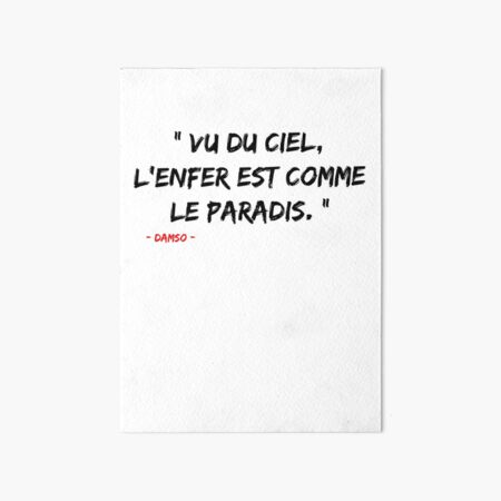 Impressions Rigides Sur Le Theme Damso Citation Redbubble
