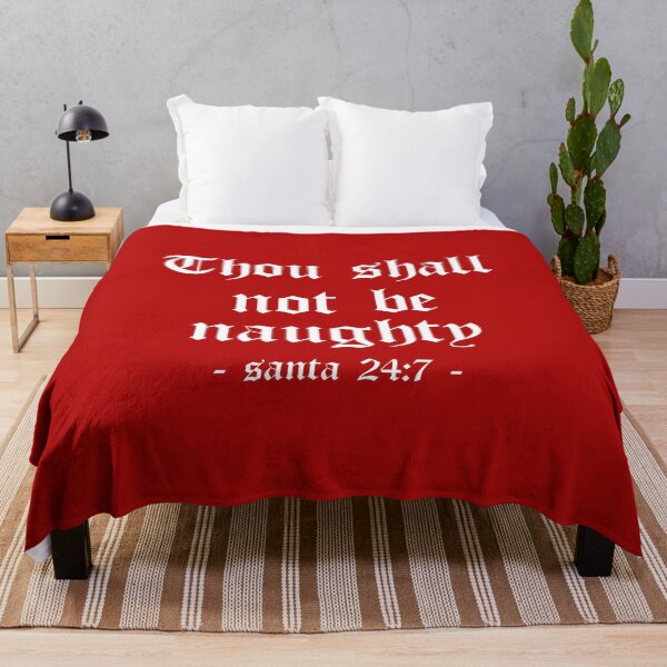 Item preview, Thou Shall Not Be Naughty Funny Santa Gift (Red) designed and sold by 4wordsmovement.