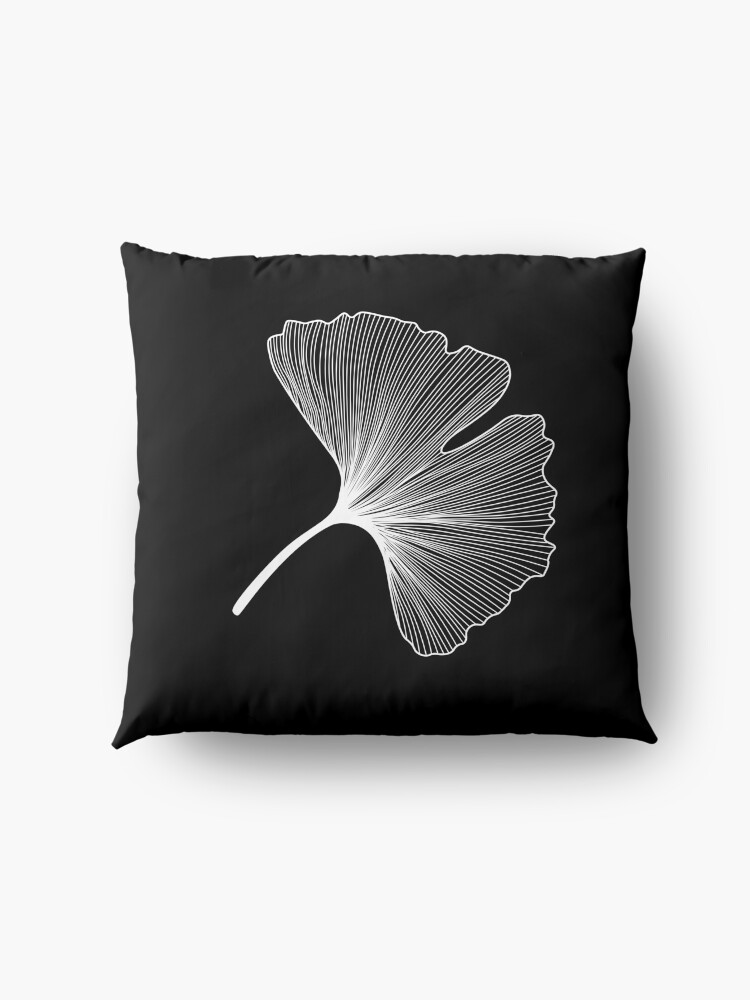 Alternate view of Ginkgo Biloba leaves pattern - WHITE Floor Pillow