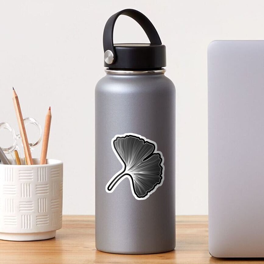 Ginkgo Biloba leaves pattern - WHITE Sticker