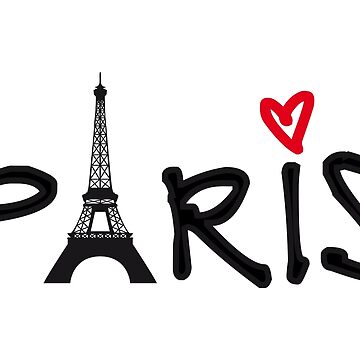 Imagen de la obra París con la Torre Eiffel y el corazón rojo de beakraus