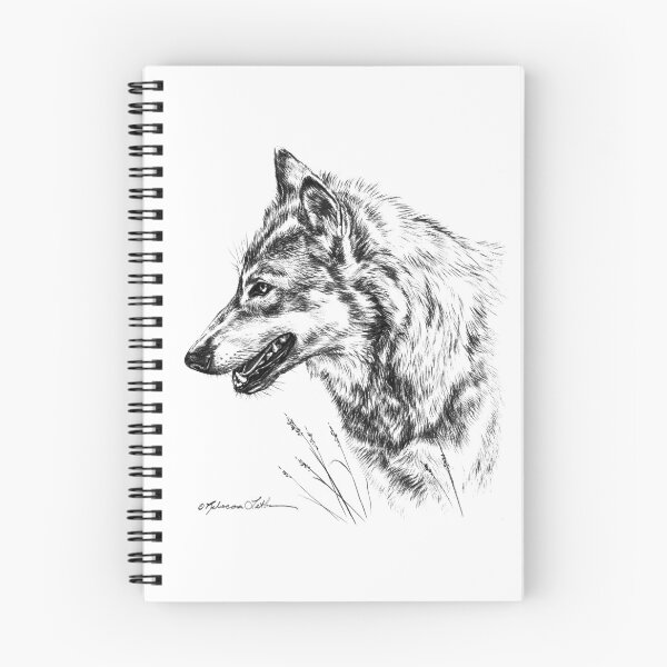 Item preview, Timberwolf Profile Portrait Black and White designed and sold by Rebecca Latham.