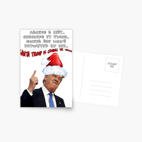 Funny Trump Christmas Making a List Postcard