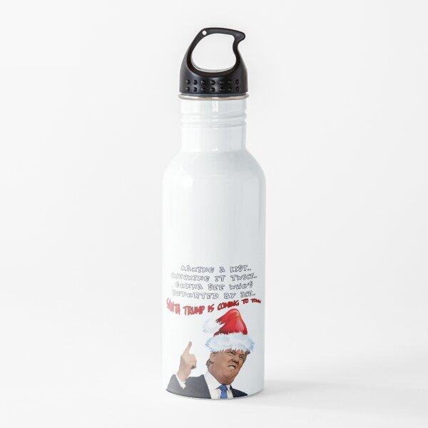Funny Trump Christmas Making a List Water Bottle