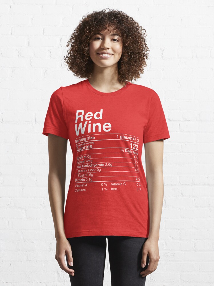 Camiseta «Vino Tinto Información Nutricional Disfraz de Acción de Gracias para Beber» de
