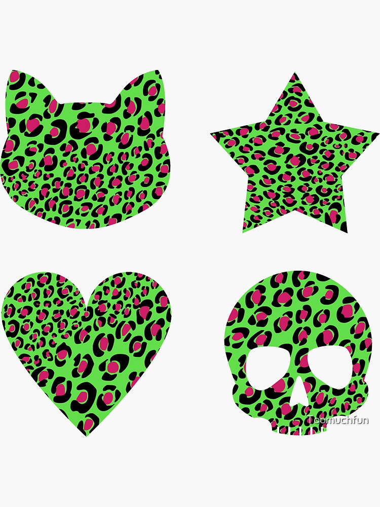 Bright Pink, Blue and Black Leopard Print | Poster