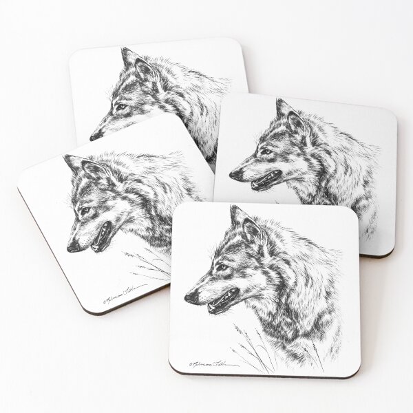 Item preview, Timberwolf Profile Portrait Black and White designed and sold by Rebecca Latham.