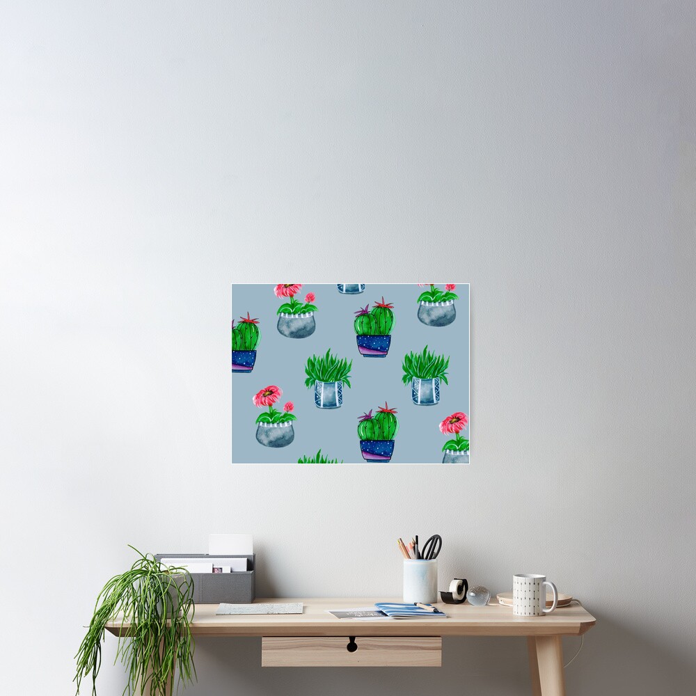 Cacti pattern Poster