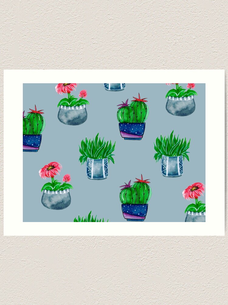 Alternate view of Cacti pattern Art Print
