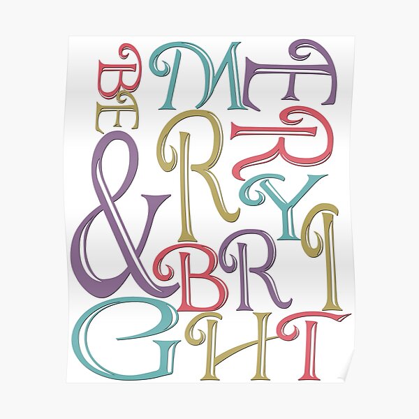 Modern Typography Merry and Bright Poster
