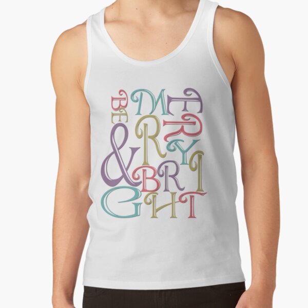 Modern Typography Merry and Bright Tank Top