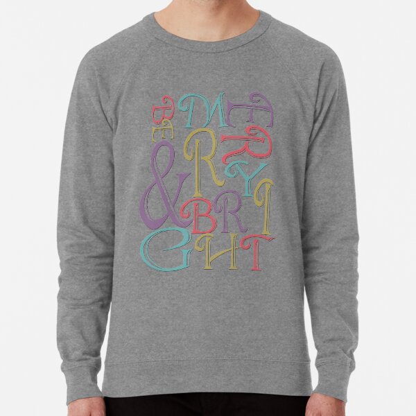 Modern Typography Merry and Bright Lightweight Sweatshirt