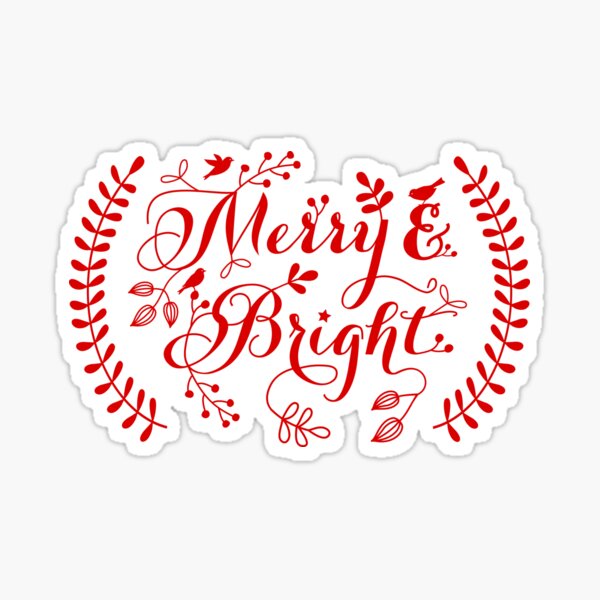 Iron-on Merry & Bright Decal  Winter  Christmas