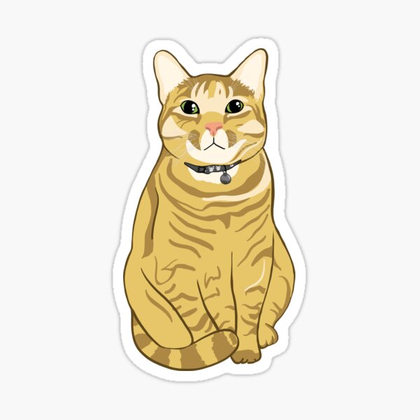 Tan Tabby Cat Sticker Drawing & Illustration Art & Collectibles Colored ...