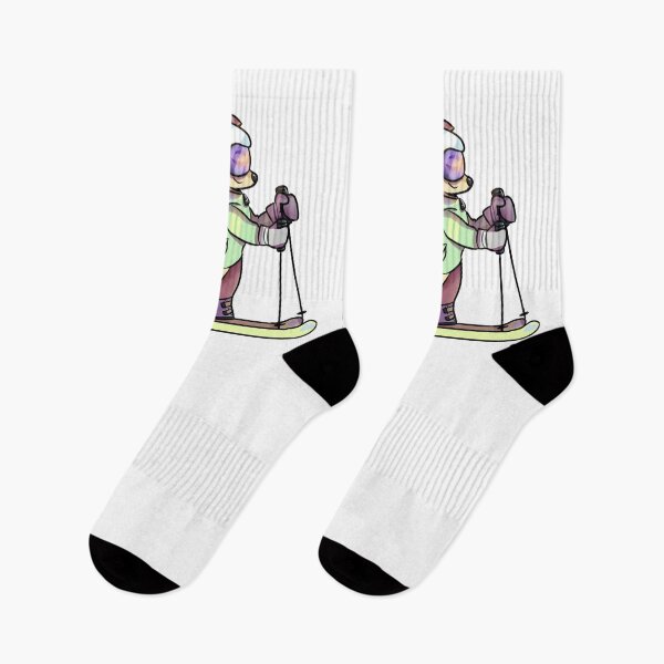 Item preview, Skiing dog (socks) designed and sold by UnicornDaya.