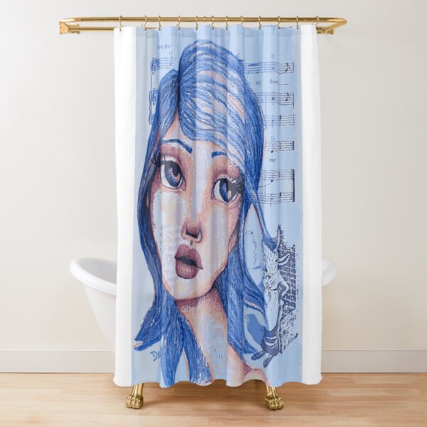 Blue Girl Shower Curtain